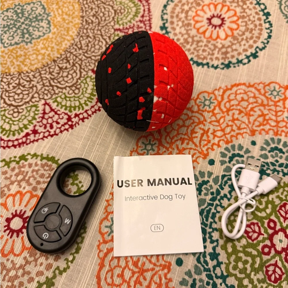 AWESOME Interactive Red/Black Dog Toy Ball w/ Remote Control